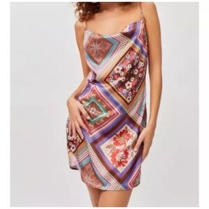 Urban Outfitters Mallory Cowl Neck Mini Slip Dress Women’s Sz Med NEW